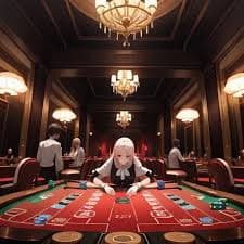 Live Blackjack card game dealer table